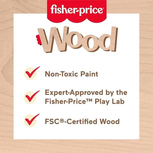 Fisher-Price Wood Preschool Toy Lift & Reveal Board, Early Learning Activity for Fine Motor Developmental Play Kids Ages 3+ Years thumbnail 4