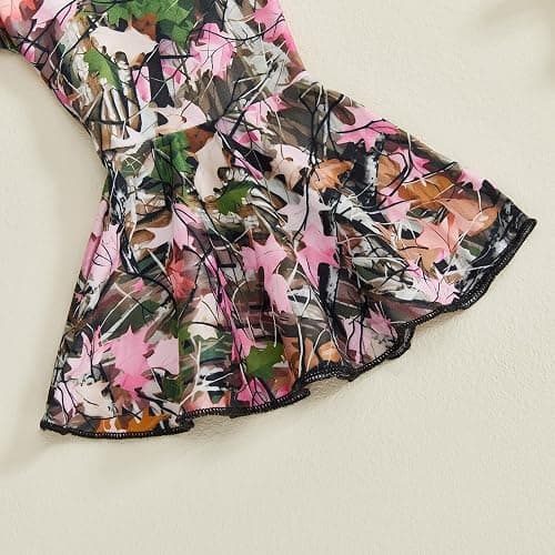 Xnqiwq Newborn Baby Girl Hunting Clothes Deer Romper Jungle Camo Flare Pants Set Headband 3Pcs Infant Fall Winter Outfits thumbnail 7