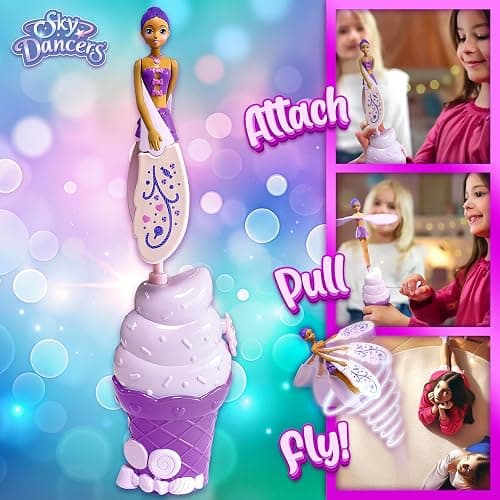 Sky Dancers Purple Licious– The Original Flying Doll Toy – Pull String Powered, Use Indoors or Outdoors, No Batteries Required, Gift for Kids 6+ thumbnail 6