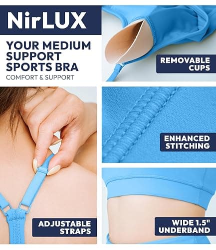 Nirlon Y Back Adjustable Sports Bras for Women - Nirlux Camisole Sports Bra, Stretchy Womens Tops Soft Workout Tops for Women thumbnail 2