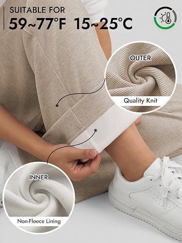 ATHMILE Womens Wide Leg Sweatpants Baggy Drawstring Sweat Pants | High Waisted Straight Leg Casual Fashion Fall Workout Gym Joggers thumbnail 2