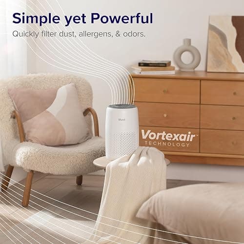 LEVOIT Air Purifier for Bedroom Home, Quiet HEPA Filter Cleaner with Fragrance Sponge & 3 Speed for Better Sleep, Air Frenshener, Allergies, Dust, Pet Dander, Odour, Smoke, Office, Desktop, Core Mini thumbnail 12