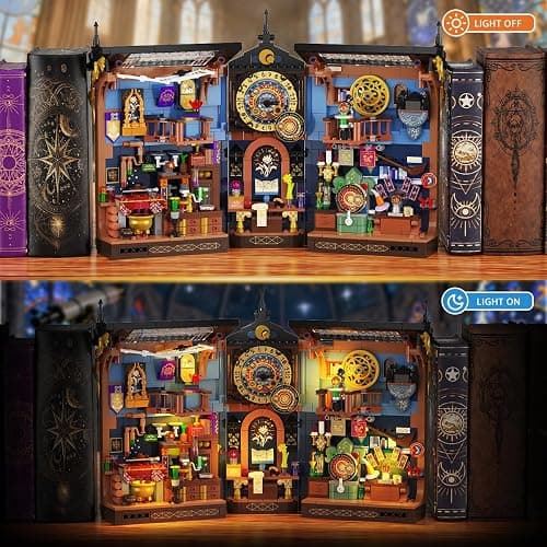 INSOON Magic Astrology Book Nook Building Set with Lights, 946 PCS DIY Booknook Building Block Model Kit for Home Bookshelf Decor, Miniature House Building Brick for Adults Teens Boys Girls Ages 10+ thumbnail 6