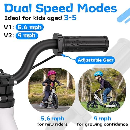 Hiboy BK1 Kids Electric Balance Bike, Ages 3-5, 12-Inch Tires, UL 2272 | Two speed modes at 5.6 and 9 MPH, adjustable seat and up to 4.9-mile range thumbnail 3
