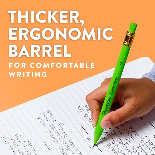 Paper Mate Handwriting Triangular Mechanical Pencils with Lead & Eraser Refills, 1.3mm, Fun Barrel Colors, 5 Count - School Supplies, Kids Writing thumbnail 8