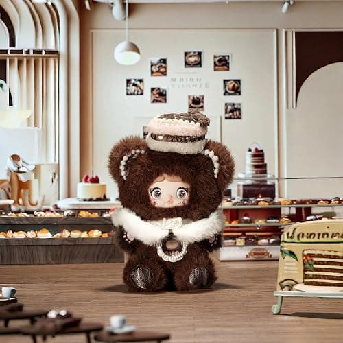 Nommionline (Official License) Nommi-A Bite of Sweetheart Series Plush Blind Box, Kawaii Plush Toy Figures, Cute Stuffed Doll with Cake Hat and Pink Ribbon for Kids Room Decor and Gifts thumbnail 7