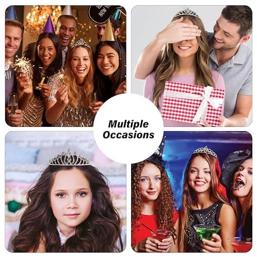 Tihebax Tiaras Crowns Headbands for Girls Women 10 Pcs Small Silver Princess Tiara Bulk Crown Tiaras Rapunzel Crowns for Wedding Birthday Crystal Tiara for Prom, Bride, Pageant, Halloween thumbnail 4