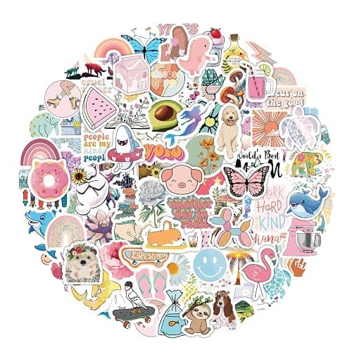 200 PCS Water Bottle Stickers for Kids, Easy to Peel Cute Stickers for Kids Classroom Waterproof Aesthetic Stickers Laptop Kawaii Animal Sticker for Girls Stick Well - Image 1