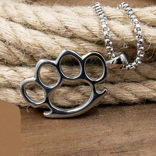 VIEKYBUTTY Dog Necklace Paw Print Necklace Silver Steel Dog Jewelry Pet Necklace For Women Men thumbnail 2