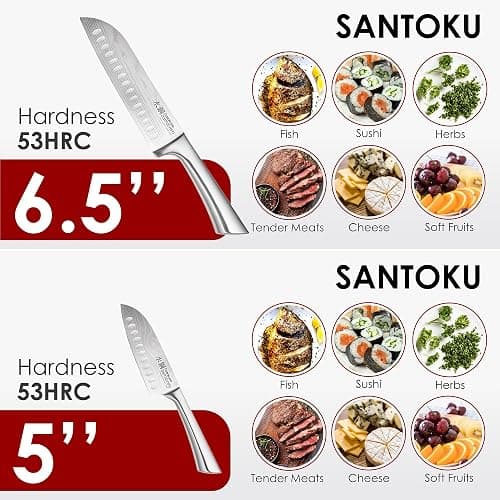 Cuisine::pro Damashiro Knife Block (Kumi, 7-Piece Chef Knife Set) - Japanese Steel Knife - Magnetic Knife Block- Damascus-Inspired Blade Kitchen Knives thumbnail 5