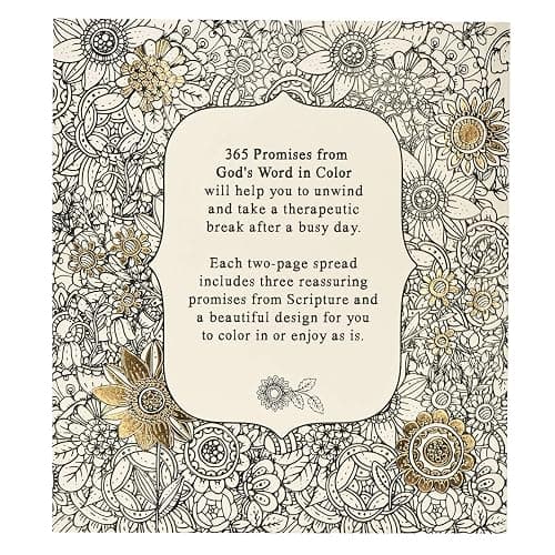365 Promises From God's Word In Color: Scripture and Coloring Pages, Compact Purse Size - Be blessed as You Color in the Inspirational Designs, Reflecting on God's Words of Promise thumbnail 2