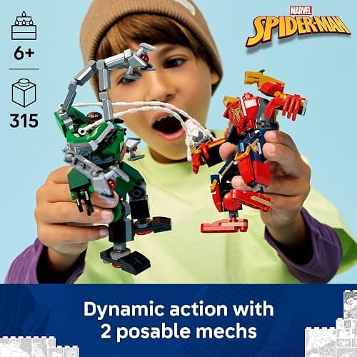 LEGO Marvel Mech Battle: Spider-Man vs. Doc Ock Building Toys for Kids - Super Hero & Villain Poseable Mech Toys W/3 Marvel Minifigures for Kids & Fans, Ages 6+ - Gift Idea for Birthdays - 76338 thumbnail 2