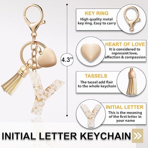 ANHBKAR Initial Letter Keychain, Butterfly Keychain Cute Resin, Initial Keychain Backpack Charms, Key chain for Women, Girls thumbnail 2