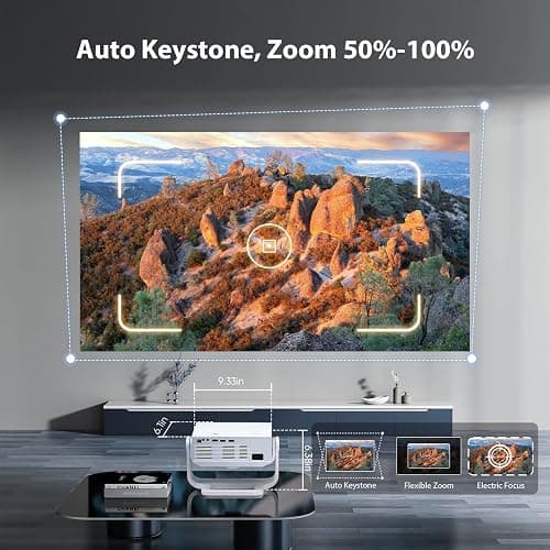 Wielio 2025 Ultra Smart Projector Built-in Apps, 32000 Lumens,Full HD 4K Supported, WiFi 6 & Bluetooth 5.2, Low Fan Noise (<29.8dB), Auto Keystone, Portable Movie Projector for IOS/Android/PS5 thumbnail 6
