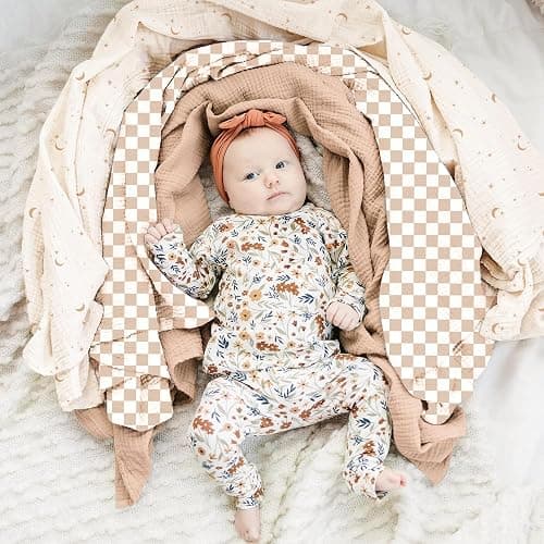 Konssy 3 Pack Muslin Swaddle Blankets for Unisex, Newborn Receiving Blanket, Large 47 x 47 inches, Soft Breathable Muslin Baby Swaddles for Boys & Girls thumbnail 2