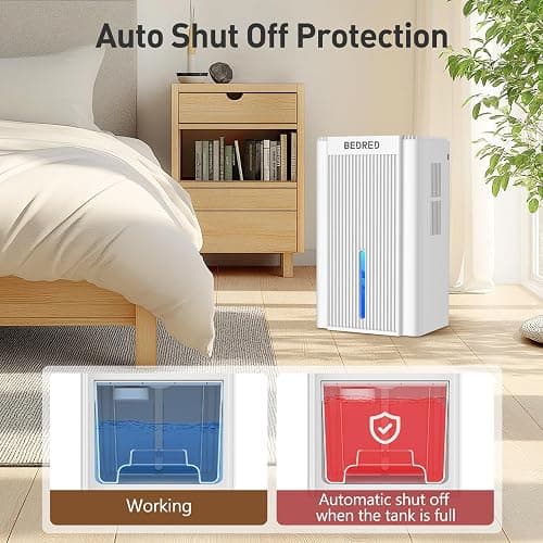 Dehumidifier,95OZ Dehumidifier for Home 1000 Sq.Ft - Quiet with Auto Shut Off & Relaxing 7 Color Ambient Light,Ideal for Livingroom, Bedroom, Basement(White) thumbnail 4