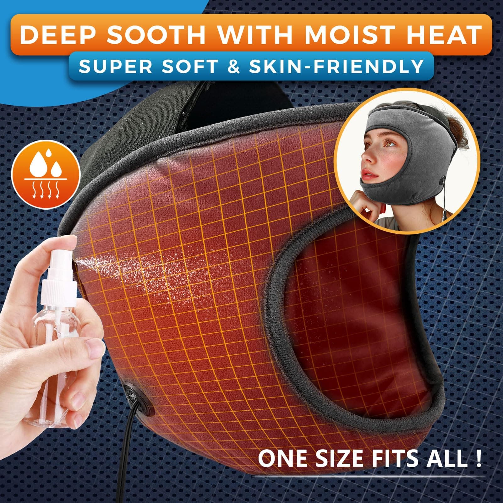 sticro Electric TMJ - Almohadilla térmica para dolor de mandíbula, calor húmedo para alivio de TMJ con 3 temperaturas y 5 ajustes de temporizador, mascarilla térmica súper suave para alivio de apriete thumbnail 3