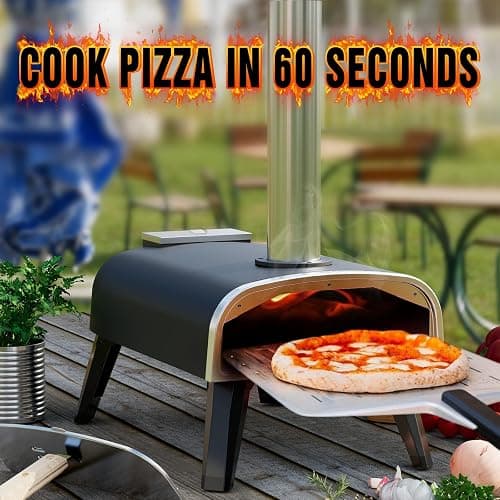 aidpiza Pizza Oven Outdoor 12" Wood Fired Pizza Ovens Pellet Pizza Stove for outside, Portable Stainless Steel Pizza Oven for Backyard Pizza Oven - black thumbnail 6