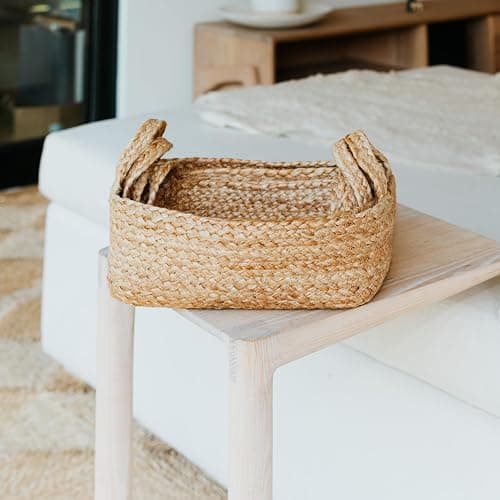 Beautiful Storage Basket Set of 4 - Natural Jute Rope Baskets for Shelves Are Perfect for Organizing Your Home - Quality Storage Bins Easily Fit With Any Nursery or Bedroom Decor thumbnail 9