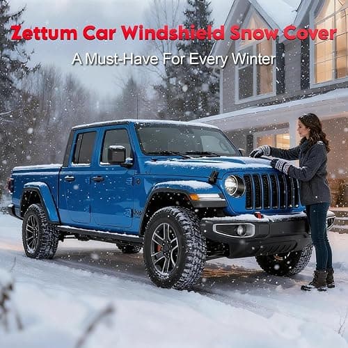 Zettum Car Windshield Snow Cover for Jeep Wrangler - 600D Car Windshield Snow Ice Cover Front Window Covers for Jeep Wrangler, Jeeps Gladiator, Ford Bronco, Toyota FJ Cruiser, Benz G Class, and More thumbnail 7