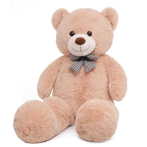 47 inch Big Giant Teddy Bear Stuffed Animals Plush Toys Gift for Kids Girls | Light Brown Soft Cute Huge Hug Plushies Life Size Bear Toy for Children Girlfriend Valentine Christmas Birthday Baby Shower thumbnail 3
