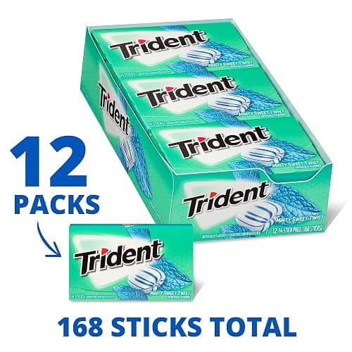 Trident Minty Sweet Twist Gum, 12 Packs of 14 Pieces (168 Total Pieces) | Chewing Gum with Xylitol, Perfect for Long Lasting Fresh Breath at School, Work & Travel thumbnail 4