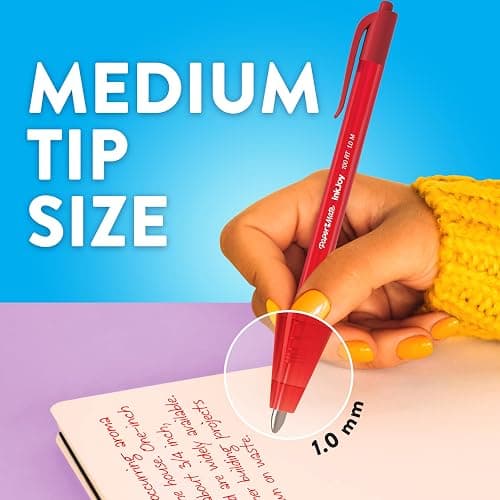Paper Mate InkJoy 100RT Retractable Ballpoint Pens, Medium Point (1.0mm), Assorted Colors, 20 Count - Teacher Essentials, Colorful Office Supplies, Note-Taking, Back to School thumbnail 5