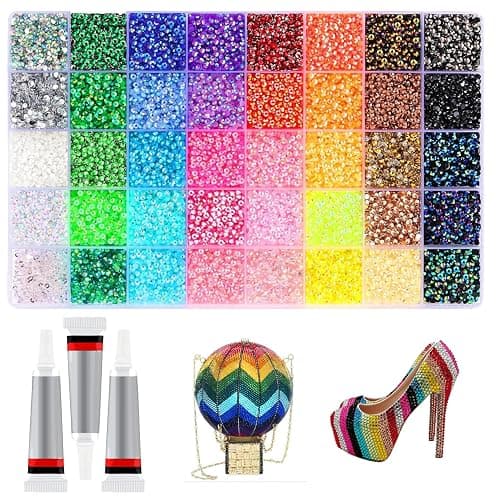 32000Pcs Resin Rhinestones Bedazzling Kit with 3x10ml Glue 0.3cm 40 Colors Crafts thumbnail 5