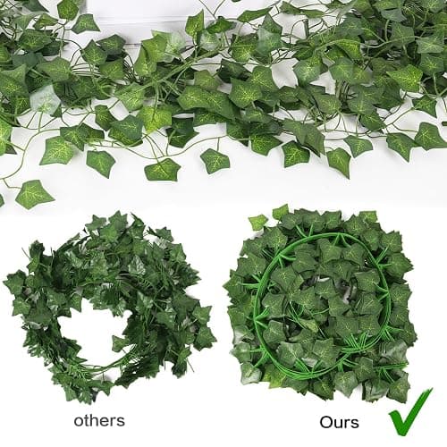 RECUTMS Fake Vines for Room Decor 86 FT Artificial Ivy Garland Hanging Plants Faux Greenery Leaves Bedroom Decor Aesthetic for Wall Wedding Party Home Garden Office Patio Outdoor Decoration(12 Pack) thumbnail 4
