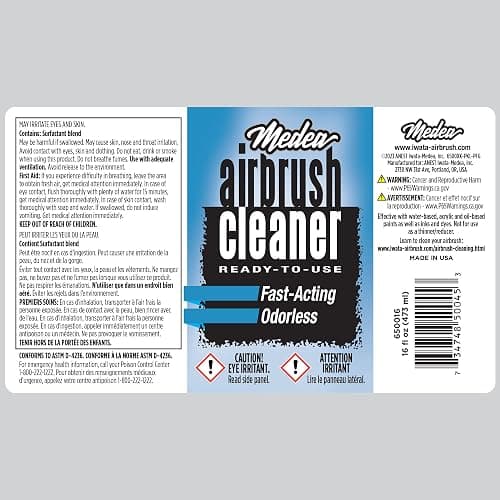 Medea Airbrush Cleaner 16 oz – Ready-to-Use Solution for Airbrushes, Paint Brushes & Artist Tools – For Acrylic, Oil & Water-Based Paints, Inks, Dyes, Watercolors and Gouache. Deep Cleans & Flushes thumbnail 6