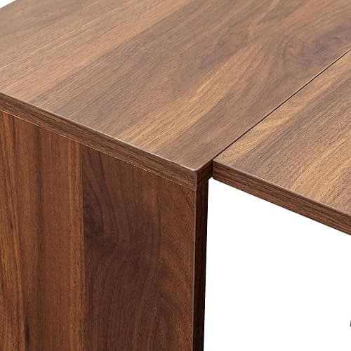 Maotifeys Rustic Wood Extendable Dining Room Table 118" Large Expandable Dining Tables for 6 8 10 12 People Industrial Transformer Kitchen Table Space Saving for Family Gathering (Walnut) - Type B-118" Walnut thumbnail 6