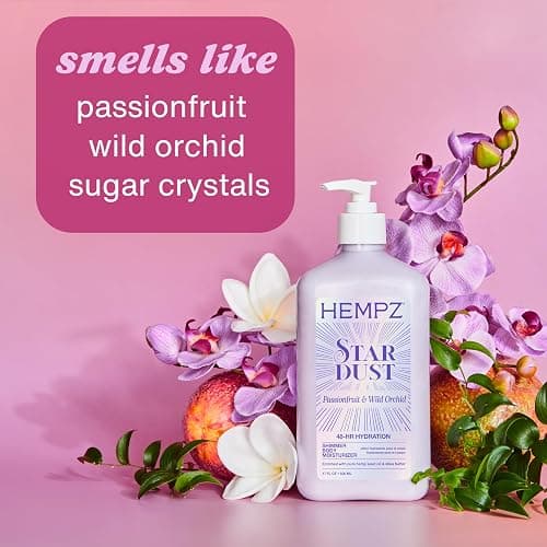 Hempz NEW Star Dust Body Lotion, Iridescent Glow Shimmer, Passionfruit and Wild Orchid, Hydrating and Nourishing Moisturizer, 17 oz. thumbnail 4