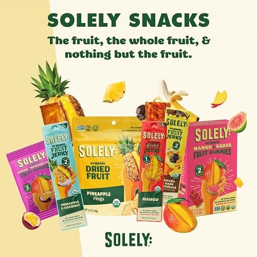 SOLELY - Organic Mango & Guava Whole Fruit Gummies (Pack of 8 Boxes, 5 Bags per Box) - Real Fresh Fruit - Healthy Snacks for Adults & Kids - Non GMO, Vegan Snacks, Shelf Stable - 40 Bags (3.5 oz) thumbnail 6