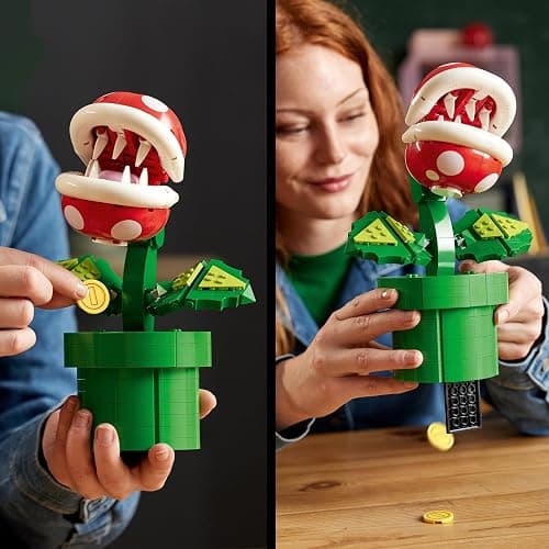 LEGO Super Mario Piranha Plant Set, Posable Character Figure With Pipe & 2 Coin Elements, Model Kit For Adults To Build, Bedroom Decoration Idea, Gift for Men, Women and Teenagers 71426 - Multi-coloured thumbnail 5