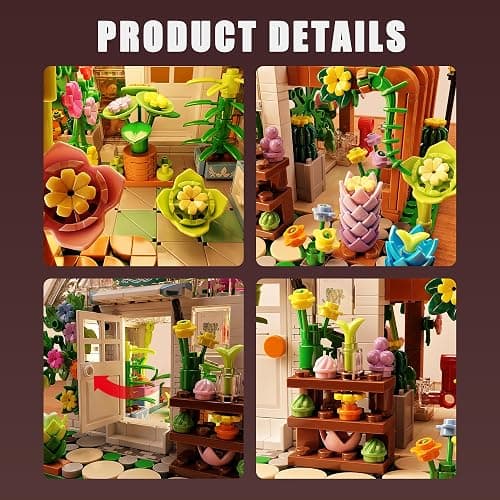 TYCOLE TGL Flower House Building Set with Lights,Garden House Building Toy Kits Compatible with Trend,Creative Greenhouse Playset,Christmas Birthday Gift for Adults or Girls 8-12 Years(719PCS) thumbnail 6