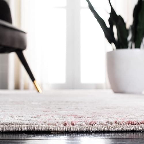 SAFAVIEH Meadow Collection Area Rug - 5'3" x 7'6", Beige & Pink, Modern Abstract Design, Non-Shedding & Easy Care, Ideal for High Traffic Areas in Living Room, Bedroom (MDW585B) thumbnail 6