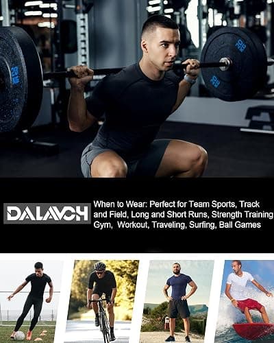 Dalavch 5 Pack Men’s Compression Shirts Short Sleeve Cool Dry Sports Athletic Workout Base Layer Undershirt T-Shirt Tops thumbnail 6