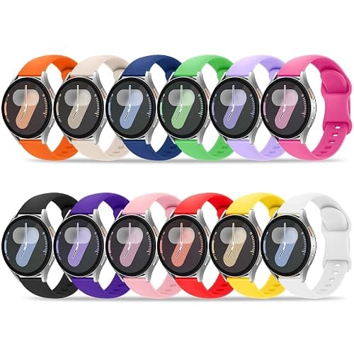Tiorecime 12 Pack Bands Compatible with Samsung Galaxy Watch 7 6 5 4 40mm 44mm/6 4 Classic 43mm 47mm 42mm 46mm/5 Pro 45mm/Active 2 Band, 20mm Soft Silicone Sport Replacement Strap for Women Men - Image 1