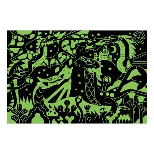 Mudpuppy Dragons – 100 Piece Glow in The Dark Jigsaw Puzzle with a Fantastical Scene of Fire Breathing Dragons and Hidden Medieval Details in The Dark thumbnail 6
