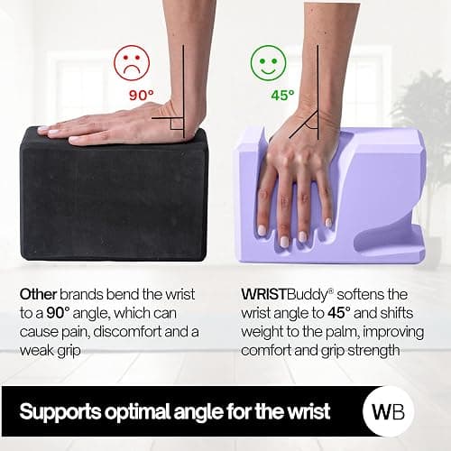 WRISTBuddy® Hand-Shaped Ergonomic Yoga Blocks for Optimal Wrist Support During Yoga, Pilates, Pushups, Planks, and Handstands - Patented Non Slip Blocks for Enhanced Stability and Comfort. thumbnail 3