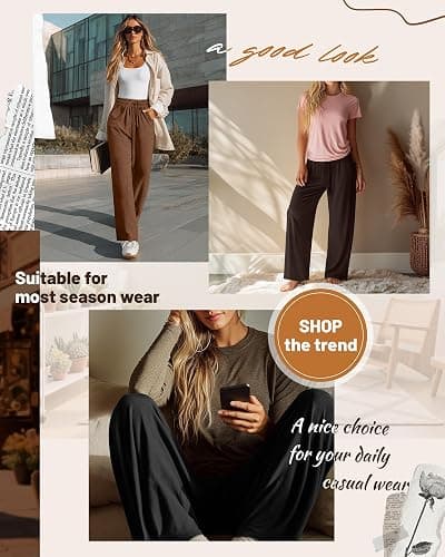 Neer 3 Pack Women's Baggy Sweatpants with Pockets, Wide Leg Yoga Pants Cozy Thick Lounge Pants Drawstring Casual Loose Jogger thumbnail 2