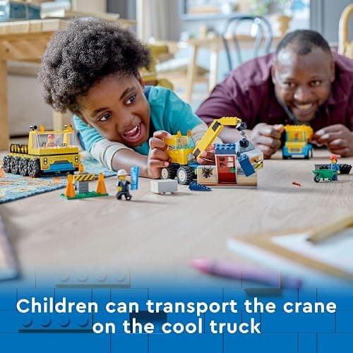 LEGO City Construction Trucks and Wrecking Ball Crane 60391 Building Toy Set for Toddler Kids Ages 4+, Includes 3 Construction Vehicles, an Abandoned House and 3 Minifigures for Pretend Play thumbnail 6