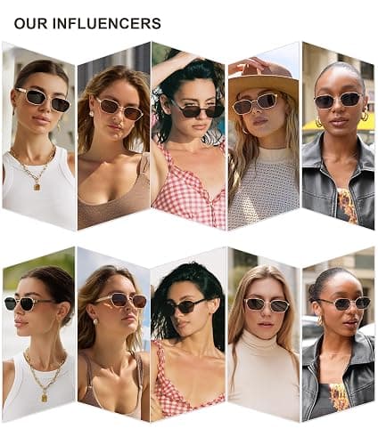 SOJOS Trendy Polarized Hexagon Sunglasses for Women Men, UV400 Retro Rectangle Shades SJ1238 thumbnail 4