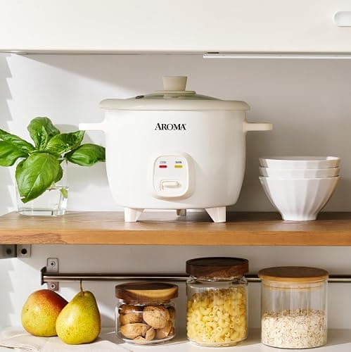 AROMA CoreCoat Pot-Style Rice Cooker with One-Touch Control and Non-Stick Ceramic Coating (6 Cups Cooked, 3 Cups Uncooked) thumbnail 2
