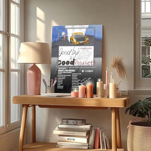 Juice WRLD Canvas Wall Art Goodbye & Good Riddance 5-Year Anniversary Special Edition Rap Album Cover Poster, Exclusive Music Prints for Bedroom Game Room Living Room Bar Studio, Framed 11x14inch thumbnail 4