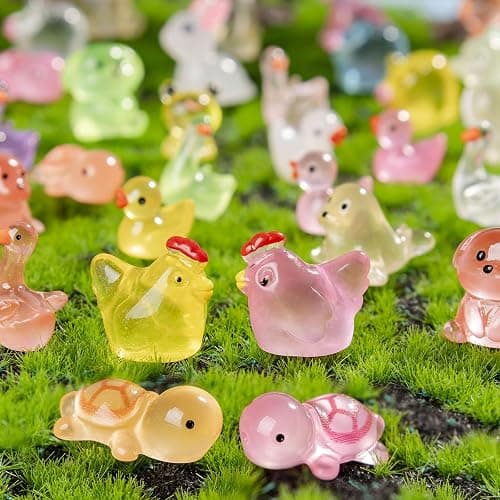 114pcs Luminous Mini Resin Animals 15 Types in the Dark to Hide Miniature Resin Animals Figures Glow in the Dark Small Plastic Ocean Animal for Fairy Garden Micro Landscaping Dollhouse Home Decor Part thumbnail 8