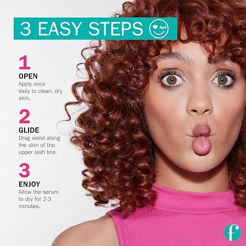 fLASH Eyelash Serum Mini for Long, Curled Natural Lashes - Enhances & Strengthens, Safe & Effective Formula for Contact Wearers & Sensitive Eyes, Travel Size, 6 Week Starter Supply - 1mL (0.034 Fl Oz) thumbnail 2