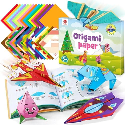 Mocoosy 320 Sheets Origami Kit for Kids 5-8 6-12, 85 Patterns Origami Paper with Video & Origami Book,Paper Art Craft Kit for Kids Activity Girls Gifts, Travel Game Toy for 5-12 Year Old Girl Boy Gift - Image 1