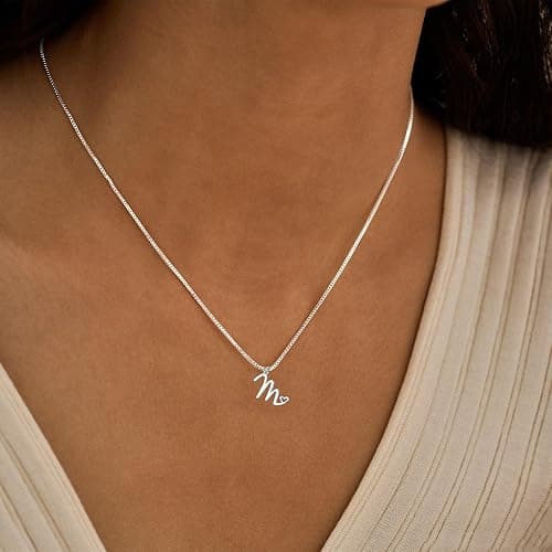 TITUTHIA Initial Necklaces for Women Trendy, Dainty Silver Letter Necklace Cute Pendant Choker Name Necklace Personalized Costume Monogram Silver Jewelry Necklace for Women Valentines Gifts thumbnail 4