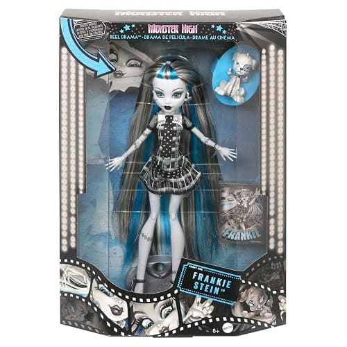 Monster High Doll, Frankie Stein in Black and White, Reel Drama Collector Doll, Doll-Size and Life-Size Posters, Horror Flick Theme, Toys and Gifts (HKN29) thumbnail 6